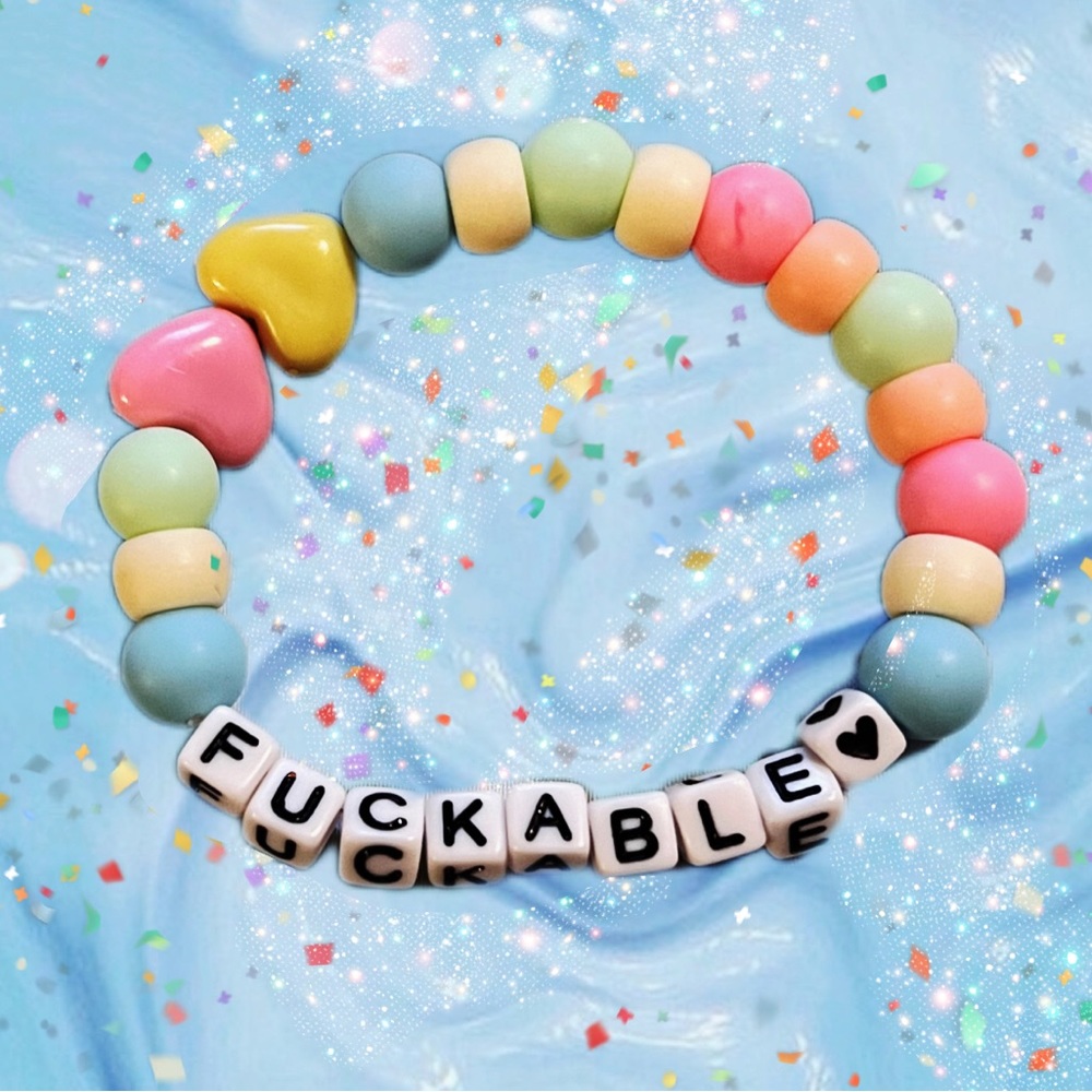 Adult pastel beaded kandi bracelet